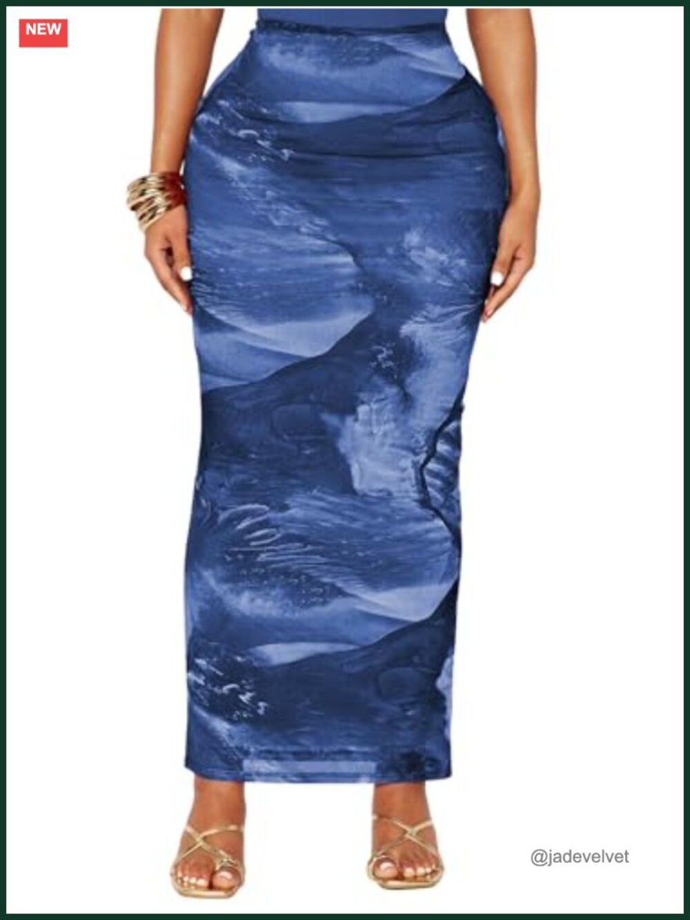 Women Maxi Skirt Floral Mesh High Waist Long Pencil Bodycon Skirt